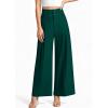 imagePRETTYGARDEN Womens Spring Wide Leg Palazzo Pants 2026 Trendy Loose Button High Waist Pleated Work Business Casual TrousersDark Green