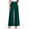 imagePRETTYGARDEN Womens Spring Wide Leg Palazzo Pants 2026 Trendy Loose Button High Waist Pleated Work Business Casual TrousersDark Green
