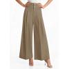 imagePRETTYGARDEN Womens Spring Wide Leg Palazzo Pants 2026 Trendy Loose Button High Waist Pleated Work Business Casual TrousersKhaki