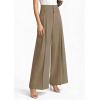 imagePRETTYGARDEN Womens Spring Wide Leg Palazzo Pants 2026 Trendy Loose Button High Waist Pleated Work Business Casual TrousersKhaki