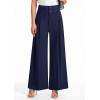 imagePRETTYGARDEN Womens Spring Wide Leg Palazzo Pants 2026 Trendy Loose Button High Waist Pleated Work Business Casual TrousersNavy Blue