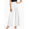 imagePRETTYGARDEN Womens Spring Wide Leg Palazzo Pants 2026 Trendy Loose Button High Waist Pleated Work Business Casual TrousersWhite