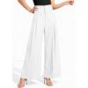 imagePRETTYGARDEN Womens Spring Wide Leg Palazzo Pants 2026 Trendy Loose Button High Waist Pleated Work Business Casual TrousersWhite