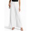imagePRETTYGARDEN Womens Spring Wide Leg Palazzo Pants 2026 Trendy Loose Button High Waist Pleated Work Business Casual TrousersWhite