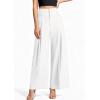 imagePRETTYGARDEN Womens Spring Wide Leg Palazzo Pants 2026 Trendy Loose Button High Waist Pleated Work Business Casual TrousersWhite