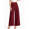 imagePRETTYGARDEN Womens Spring Wide Leg Palazzo Pants 2026 Trendy Loose Button High Waist Pleated Work Business Casual TrousersWine Red