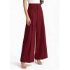 imagePRETTYGARDEN Womens Spring Wide Leg Palazzo Pants 2026 Trendy Loose Button High Waist Pleated Work Business Casual TrousersWine Red