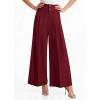 imagePRETTYGARDEN Womens Spring Wide Leg Palazzo Pants 2026 Trendy Loose Button High Waist Pleated Work Business Casual TrousersWine Red