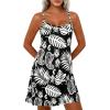 imagePRETTYGARDEN Womens Summer Dresses 2026 Casual Print Spaghetti Strap Sleeveless Sundress Beach Vacation Cover UpsBlack