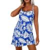 imagePRETTYGARDEN Womens Summer Dresses 2026 Casual Print Spaghetti Strap Sleeveless Sundress Beach Vacation Cover UpsBlue