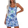 imagePRETTYGARDEN Womens Summer Dresses 2026 Casual Print Spaghetti Strap Sleeveless Sundress Beach Vacation Cover UpsBlue Green