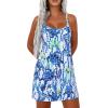 imagePRETTYGARDEN Womens Summer Dresses 2026 Casual Print Spaghetti Strap Sleeveless Sundress Beach Vacation Cover UpsBlue Green