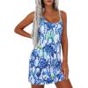 imagePRETTYGARDEN Womens Summer Dresses 2026 Casual Print Spaghetti Strap Sleeveless Sundress Beach Vacation Cover UpsBlue Green