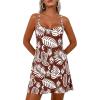 imagePRETTYGARDEN Womens Summer Dresses 2026 Casual Print Spaghetti Strap Sleeveless Sundress Beach Vacation Cover UpsBrown