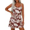 imagePRETTYGARDEN Womens Summer Dresses 2026 Casual Print Spaghetti Strap Sleeveless Sundress Beach Vacation Cover UpsBrown