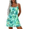 imagePRETTYGARDEN Womens Summer Dresses 2026 Casual Print Spaghetti Strap Sleeveless Sundress Beach Vacation Cover UpsGreen