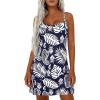 imagePRETTYGARDEN Womens Summer Dresses 2026 Casual Print Spaghetti Strap Sleeveless Sundress Beach Vacation Cover UpsNavy Blue