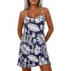 imagePRETTYGARDEN Womens Summer Dresses 2026 Casual Print Spaghetti Strap Sleeveless Sundress Beach Vacation Cover UpsNavy Blue