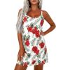 imagePRETTYGARDEN Womens Summer Dresses 2026 Casual Print Spaghetti Strap Sleeveless Sundress Beach Vacation Cover UpsRed Floral