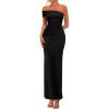 imagePRETTYGARDEN Womens 2026 Wedding Guest Cocktail Dresses One Off The Shoulder Ruched Bodycon Formal Maxi Party Summer OutfitsBlack