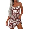imagePRETTYGARDEN Womens Summer Dresses 2026 Casual Print Spaghetti Strap Sleeveless Sundress Beach Vacation Cover UpsBrown