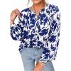 imagePRETTYGARDEN Womens Floral Button Down Blouse 2026 Fall Fashion Dressy Casual Long Sleeve Shirts Spring Top Boho ClothesWhite Blue Floral