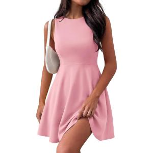 imagePRETTYGARDEN A Line Dresses for Women 2026 Elegant Classy Sleeveless Summer Short Tank Cocktail Party Spring Mini DressPink