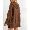 imagePRETTYGARDEN Button Up Hoodie for Women 2025 Fall Shirts Long Sleeve Oversized Sweatshirt Loose Fit Casual Pullover TopsBrownLarge
