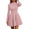 imagePRETTYGARDEN Fall Dresses for Women Elegant Classy 2026 Casual Long Sleeve Swing A Line Ruffle Short Homecoming Party DressPink