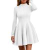 imagePRETTYGARDEN Fall Dresses for Women Elegant Classy 2026 Casual Long Sleeve Swing A Line Ruffle Short Homecoming Party DressWhite