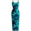 imagePRETTYGARDEN Summer Wedding Guest Dresses for Women 2026 Spaghetti Strap Mesh Bodycon Beach Vacation Floral Maxi Long DressesFloral Lake Blue