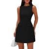 imagePRETTYGARDEN Womens 2026 Formal Sleeveless Summer Dresses Boat Neck Bodycon Elegant A Line Business Work Mini DressBlack
