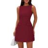 imagePRETTYGARDEN Womens 2026 Formal Sleeveless Summer Dresses Boat Neck Bodycon Elegant A Line Business Work Mini DressWine Red