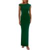 imagePRETTYGARDEN Womens 2026 Summer Formal Maxi Dresses Sleeveless One Shoulder Bodycon Ruched Mesh Wedding Guest Cocktail DressDark Green