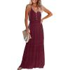 imagePRETTYGARDEN Womens 2026 Summer Maxi Dress Spaghetti Strap Sleeveless High Waist Beach Vacation Long SundressesWine Red