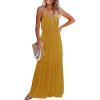 imagePRETTYGARDEN Womens 2026 Summer Maxi Dress Spaghetti Strap Sleeveless High Waist Beach Vacation Long SundressesYellow