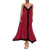 imagePRETTYGARDEN Womens Maxi Dress 2026 Summer Sundress V Neck Spaghetti Strap Flowy Elegant Party Dresses Beach Vacation ClothesWine Red