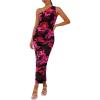 Floral Black Rose Red