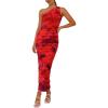 Floral Rust Red