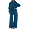 imagePRETTYGARDEN Womens Sweatsuits 2 Piece Set 2026 Casual Winter Long Sleeve Hoodie Loose Wide Leg Sweatpants Fall TracksuitDark Blue