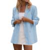 image:imagePRETTYGARDEN Blazers for Women Business Casual Outfits 2026 Spring Open Front Long Sleeve Suit Jackets Office Work BlazerLight Blue