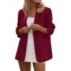 image:imagePRETTYGARDEN Blazers for Women Business Casual Outfits 2026 Spring Open Front Long Sleeve Suit Jackets Office Work BlazerWine Red