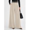 image:imagePRETTYGARDEN Womens Spring Wide Leg Trousers 2026 High Elastic Waist Loose Pleated Long Flowy Palazzo Work Pants with PocketsApricot