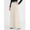 image:imagePRETTYGARDEN Womens Spring Wide Leg Trousers 2026 High Elastic Waist Loose Pleated Long Flowy Palazzo Work Pants with PocketsBeige