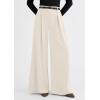 image:imagePRETTYGARDEN Womens Spring Wide Leg Trousers 2026 High Elastic Waist Loose Pleated Long Flowy Palazzo Work Pants with PocketsBeige