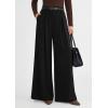 image:imagePRETTYGARDEN Womens Spring Wide Leg Trousers 2026 High Elastic Waist Loose Pleated Long Flowy Palazzo Work Pants with PocketsBlack