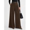 image:imagePRETTYGARDEN Womens Spring Wide Leg Trousers 2026 High Elastic Waist Loose Pleated Long Flowy Palazzo Work Pants with PocketsBrown