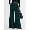image:imagePRETTYGARDEN Womens Spring Wide Leg Trousers 2026 High Elastic Waist Loose Pleated Long Flowy Palazzo Work Pants with PocketsDark Green