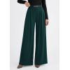 image:imagePRETTYGARDEN Womens Spring Wide Leg Trousers 2026 High Elastic Waist Loose Pleated Long Flowy Palazzo Work Pants with PocketsDark Green
