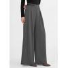 image:imagePRETTYGARDEN Womens Spring Wide Leg Trousers 2026 High Elastic Waist Loose Pleated Long Flowy Palazzo Work Pants with PocketsGrey